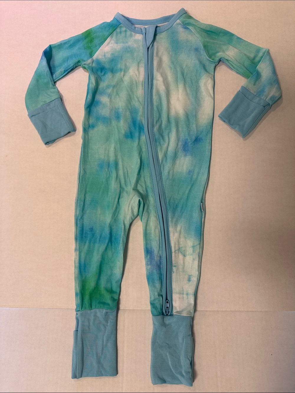 Little Sleepies Tie Dye Tide Pool Watercolor Zippy Pajamas 3-6 NWOT